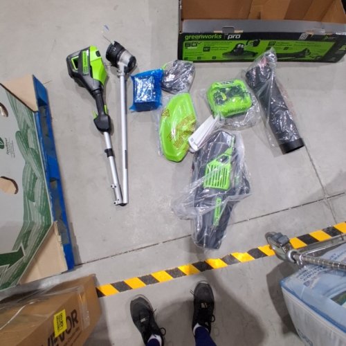 4PC GREENWORKS STRING TRIMMER & BRUSHLESS BLOWER COMBO WITH BATTERY AND CHARGER - 80V - GREEN/BLACK (MODEL: 1694266) image 3
