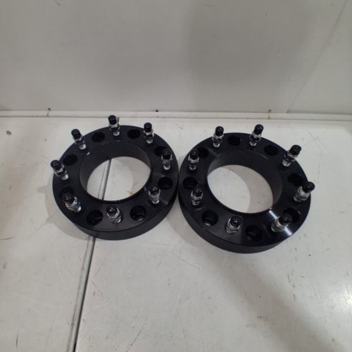 2PC RICHEER HUBCENTRIC WHEEL SPACERS FOR VARIOUS TRUCK MODELS - 2" 8 X 200 MM - BLACK (MODEL: CA37104) image 2