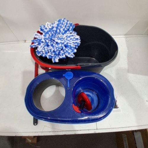 VILEDA EASYWRING RINSECLEAN SPIN MOP & BUCKET SYSTEM - GREY/BLUE image 2