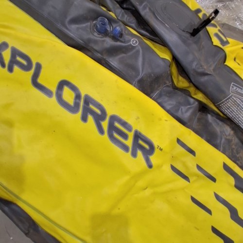INTEX EXPLORER K2 INFLATABLE KAYAK SET WITH ALUMINUM OARS AND PUMP - 86" - 2-PERSON - 400LB MAX - YELLOW/GREY (MODEL: 68307EP) image 8