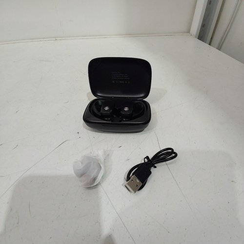 BMANI WIRELESS EARBUDS BLUETOOTH HEADPHONES WITH EARHOOKS - BLACK (MODEL: T16) image 2