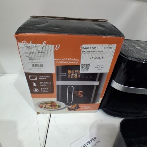 BLUEBOW 8-IN-1 AIR FRYER WITH TOUCHSCREEN, VIEWING WINDOW, COOKING PRESETS - 6QT - 1350W - BLACK/SILVER - (MODEL: 725086120564) image 5