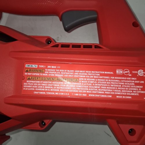2PC CRAFTSMAN WEEDWACKER STRING TRIMMER & BLOWER COMBO KIT - V20 LITHIUM ION - RED/BLACK (MODEL: CMCK27901) image 8