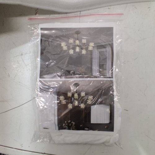 CRYSTAL CEILING LIGHT FIXTURE - SILVER - (ITEM: AM-0185-12MB-1-MA) image 6