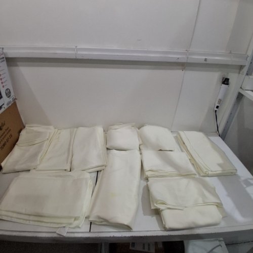10PK POLYESTER SQUARE TABLE TOP CLOTH - 5FT X 5FT - IVORY/BEIGE image 2