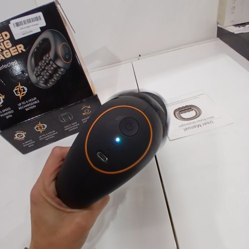 POWERED RECHARGEABLE HANDHELD 3 SPEED ROLLING MASSAGER - BLACK image 2