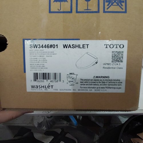TOTO WASHLET S5 ELECTRONIC HEATED TOILET SEAT BIDET WITH CONTROLLER AND INSTANTANEOUS WATER HEATER - 21" X 15" - ELONGATED - WHITE (MODEL: SW3446#01) image 2