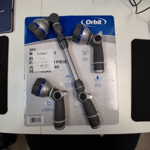 3PC ORBIT MULTI-PATTERN WATERING NOZZLES WITH TELESCOPIC WAND - 19" TO 24" - BLUE/GREY (MODEL: 1933983) image 2