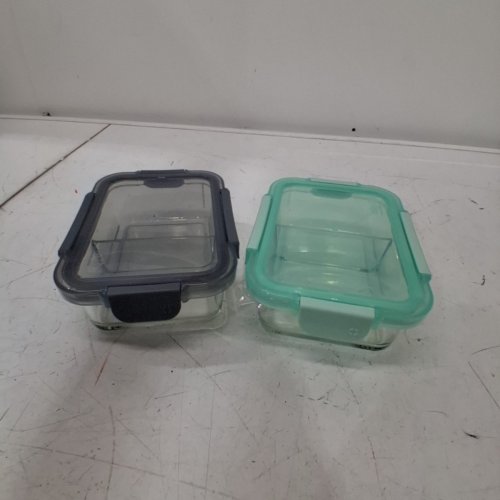4PC ELLO COLOUR LOCK DIVIDED GLASS MEAL PREP SET - 800ML - MULTICOLOUR (MODEL: 1901809) image 2