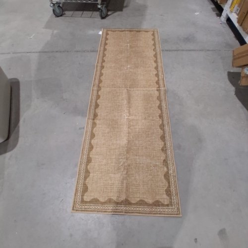 THIN SOFT RUNNER RUG - 2FT X 6FT - TAN AND BROWN image 2