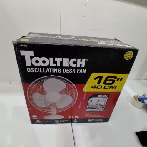 TOOLTECH 16" 3-SPEED INDOOR OSCILLATION DESK FAN ARTICLE (MODEL: 100076) image 5