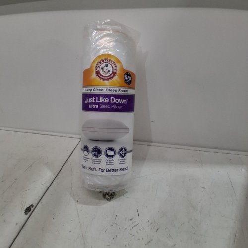 ARM & HAMMER SOFT JUST LIKE DOWN SLEEP PILLOW - QUEEN - WHITE/ORANGE image 2