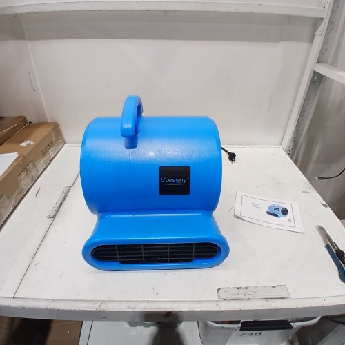 BLESSNY CARPET DRYER BLOWER FAN WITH 2 OUTLETS - 1/2HP - 2200CFM - 15FT CORD - 3 SPEEDS - BLUE (MODEL: AR110035) image 3