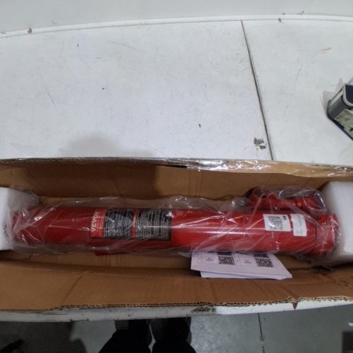 HYDRAULIC 3 TON LONG RAM JACK WITH SINGLE PISTON PUMP / CLEVIS BASE / MANUAL CHERRY PICKER & HANDLE - 6600LBS CAP - RED - (MODEL:3T) image 2