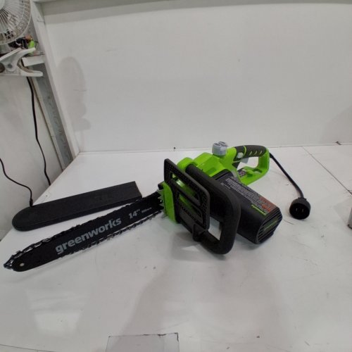 GREENWORKS CORDED ELECTRIC CHAINSAW - 10.5 AMP - 14" - BLACK/GREEN (MODEL: 20222) image 3