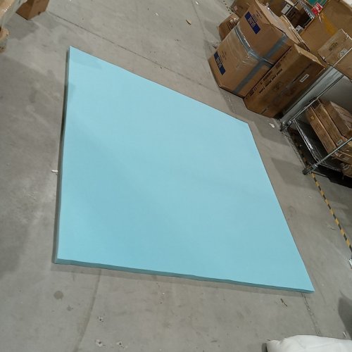 MEMORY FOAM MATTRESS TOPPER WITH COVER - KING - BLUE/WHITE image 2