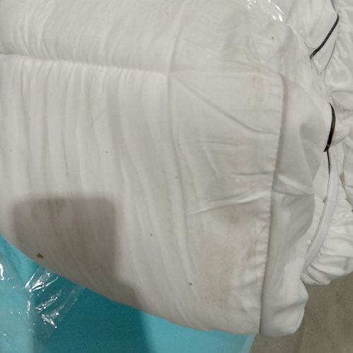 MEMORY FOAM MATTRESS TOPPER WITH COVER - KING - BLUE/WHITE image 6