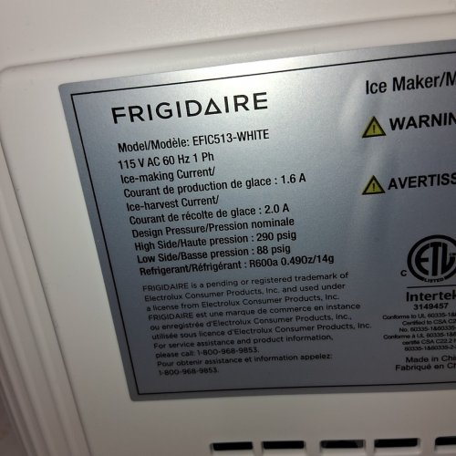 FRIGIDAIRE RETRO FREESTANDING BULLET SHAPED ICE MAKER - 26 LBS - WHITE (MODEL: EFIC513-WHITE) image 8