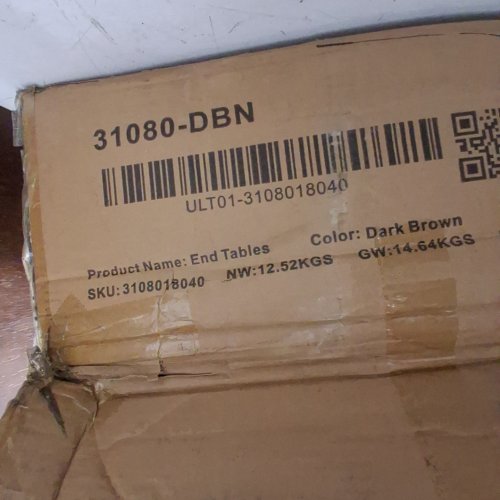 WOODEN END TABLE WITH GLASS TOP - DARK BROWN (MODEL: 31080-DBN) image 2