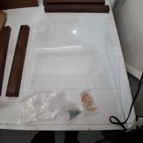 WOODEN END TABLE WITH GLASS TOP - DARK BROWN (MODEL: 31080-DBN) image 4