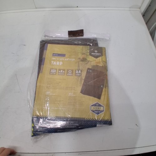 STANSPORT MULTI-PURPOSE LIGHT DUTY RIP STOP TARP - 10FT X 12FT - DARK BROWN image 4