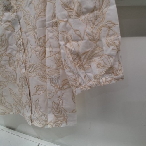 WOMEN'S BARILOCHE EMBROIDERED BUTTON-UP BLOUSE - SMALL / MEDIUM - 38 - BEIGE (STYLE: ARZU) image 3