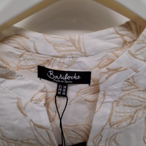 WOMEN'S BARILOCHE EMBROIDERED BUTTON-UP BLOUSE - SMALL / MEDIUM - 38 - BEIGE (STYLE: ARZU) image 5