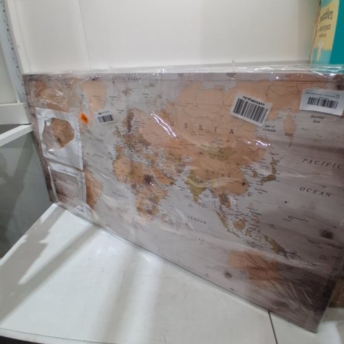 WORLD MAP POSTER CANVAS PRINT - 24" X 48" image 2