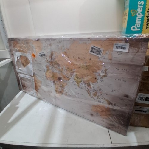 WORLD MAP POSTER CANVAS PRINT - 24" X 48" image 3