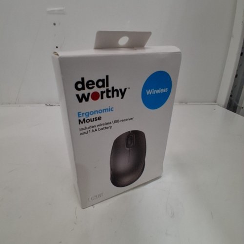 DEALWORTHY WIRELESS ERGONOMIC MOUSE WITH USB RECEIVER - BLACK image 2
