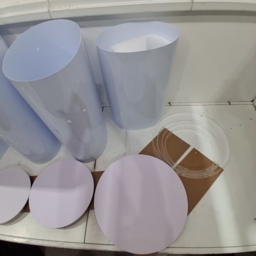 4PC CYLINDRICAL DISPLAY PLASTIC STAND PILLARS - ASSORTED SIZES - WHITE image 3