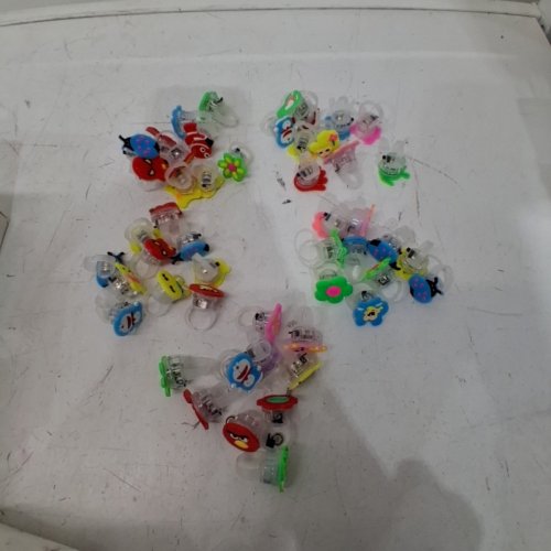 50PC NEEW LED LIGHT UP GLOW ON THE DARK RING PARTY FAVORS - RANDOM PATTERNS image 3