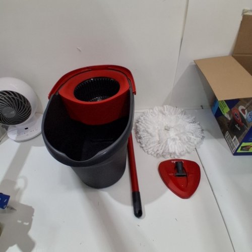 VILEDA EASY WRING RINSE CLEAN SPIN MOP AND BUCKET SYSTEM - 22" TO 36" - BLACK/RED/BLUE - (MODEL: 168467) image 2