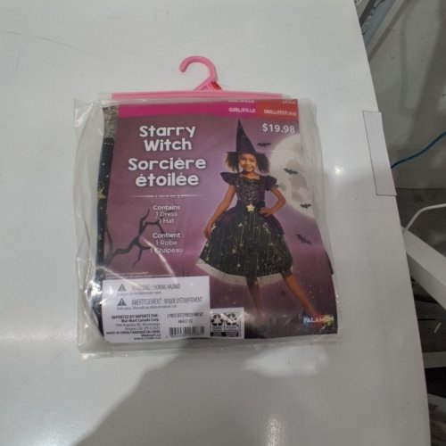 2PC GIRLS STARRY WITCH COSTUME - SMALL (4-6) - BLACK/PURPLE/GOLD (STYLE: 40427) image 2
