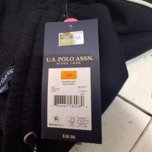 U.S. POLO ASSN. BONDED JOGGER PANTS - LARGE - BLACK (STYLE: 11-R0012) image 2