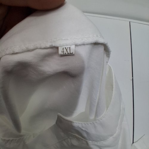 WOMEN'S LONG SLEEVE V-NECK BLOUSE - 2XL - WHITE image 2
