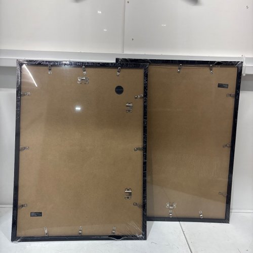 2PK AMERICANFLAT PICTURE FRAME WITH POLISHED PLEXIGLASS - 17"X23" / 13"X19" WITH MAT - BLACK image 3