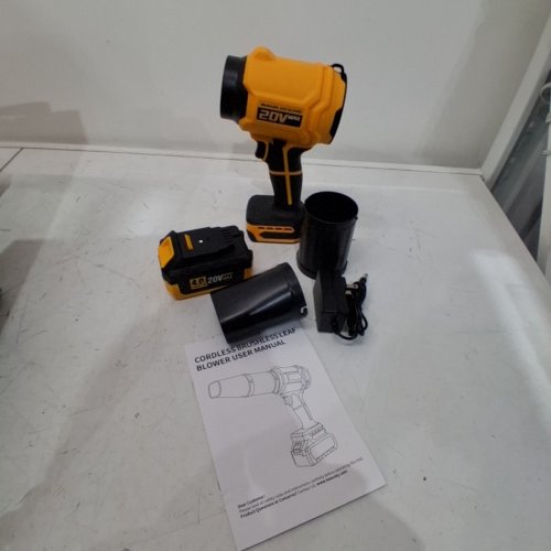 DOOYUTOOL HANDELD ELECTRIC CORDLESS LEAF BLOWER WITH 20V BATTERY - BLACK/YELLOW image 3