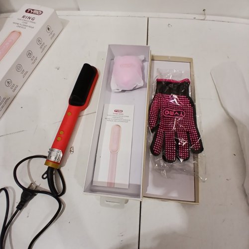 UNBRANDED HAIR STRAIGHTENING COMB WITH ACCESSORIES - RED image 3