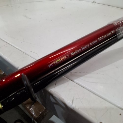 BPS OFFSHORE ANGLER POWER PLUS TROPHY ROD AND REEL SPINNER COMBO - MEDIUM HEAVY ACTION - 6FT 6" - LEFT/RIGHT HAND - RED/BLACK (MODEL:PT7060MHS) image 2
