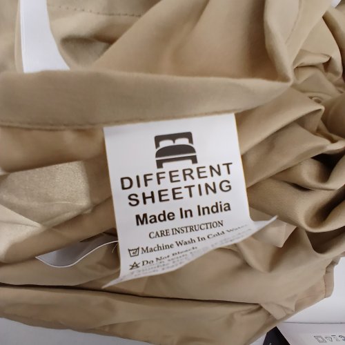 25PK DIFFERENT SHEETING DAYCARE / PRE-SCHOOL COT SHEETS WITH ELASTIC LOOP ANCHORS - 39" X 19.5" - BEIGE image 2