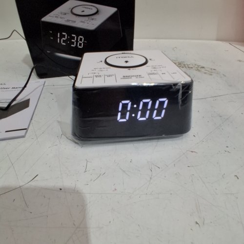 ITOMA DIGITAL ALARM CLOCK WITH WIRELESS CHARGING - BLACK / WHITE (MODEL: 205) image 2