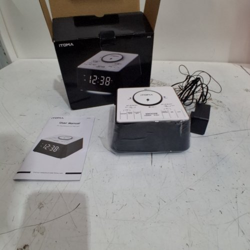 ITOMA DIGITAL ALARM CLOCK WITH WIRELESS CHARGING - BLACK / WHITE (MODEL: 205) image 3