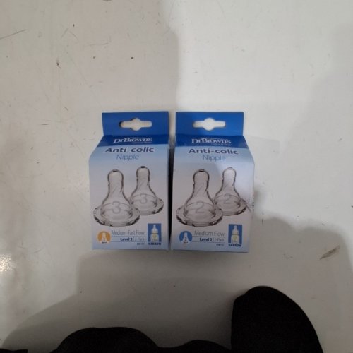 X2 2PKDR BROWN'S ANTI-COLIC NIPPLES - LEVEL 2 AND LEVEL 3, NARROW - CLEAR image 2