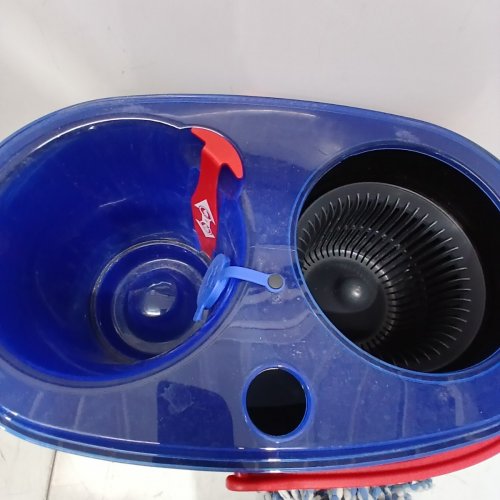 VILEDA EASYWRING RINSE CLEAN 2 TANK SPIN BUCKET SYSTEM - BLUE/RED/GREY image 3