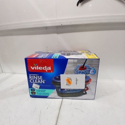 VILEDA EASYWRING RINSE CLEAN 2 TANK SPIN BUCKET SYSTEM - BLUE/RED/GREY image 4