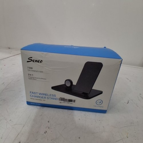 SENEO 2 IN 1 WIRELESS CHARGER STAND FOR APPLE IPHONE AND WATCH - 7.5W - BLACK - (MODEL: PA193B) image 3