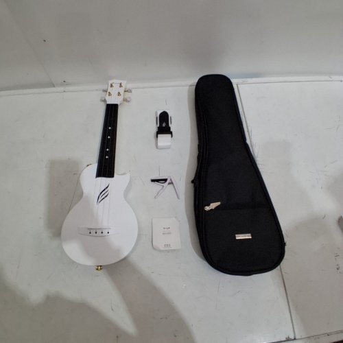 ENYA NOVA U 23" CONCERT UKULELE – CARBON FIBER TRAVEL UKULELE WITH BEGINNER KIT - INCLUDES CASE, STRAP & CAPO - WHITE (MODEL: ‎NOVA U-WH) image 2