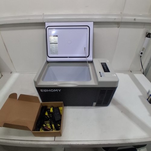 EUHOMY PORTABLE CAR REFRIGERATOR WITH APP CONTROL - 18L - 12V - FROM -4° TO 68°F - BLACK/GREY (MODEL: CFC-18 / CF004-18BL-CAEH) image 3