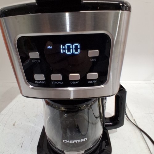 CHEFMAN PROGRAMMABLE COFFEE MAKER WITH DIGITAL DISPLAY & AUTO -BREW FUNCTION - 12-CUP - STAINLESS STEEL (MODEL: RJ14-12-SQ)) image 2